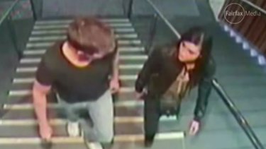 The pair were captured on CCTV meeting for the first time face to face in the hours before her fatal fall.