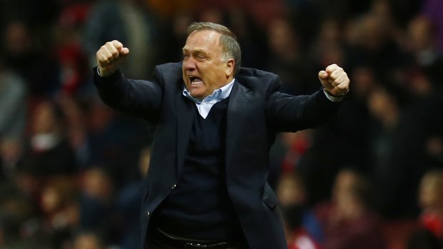 Sunderland manager Dick Advocaat celebrates at the end of the match.