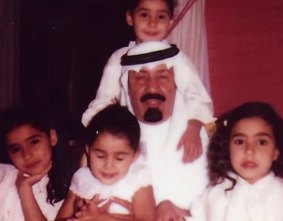 King Abdullah, pictured with his children when they were much younger.