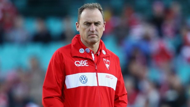Not happy: Swans coach John Longmire says he's disappointed with Michael Talia's behaviour.  