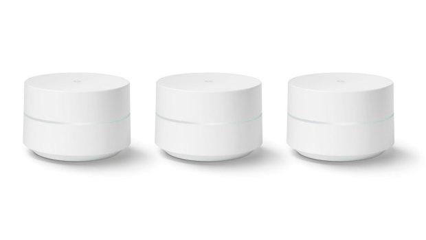The Google WiFi hubs work together to cover your entire home.