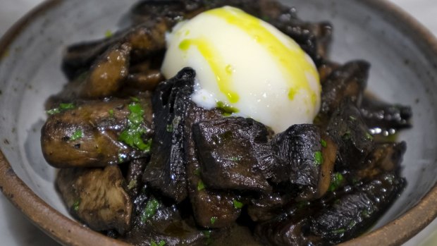 Swiss brown mushroom, slow-cooked egg.