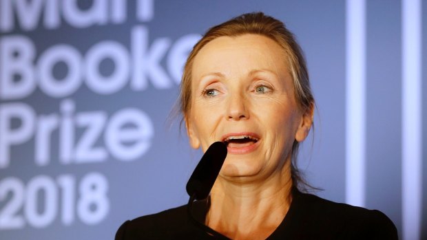 Writer Anna Burns delivers a speech after winning the  Man Booker Prize for Fiction 2018. <i>Milkman</i>, labelled an experimental novel, was a surprise winner.
