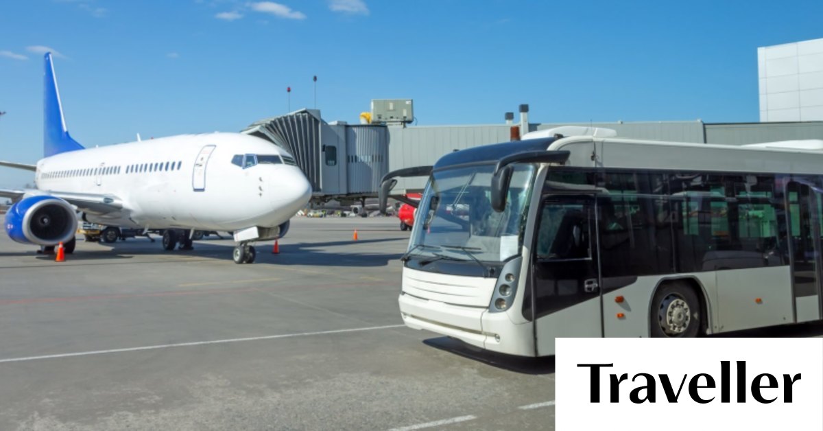 Why some airports use buses to transport passengers to planes