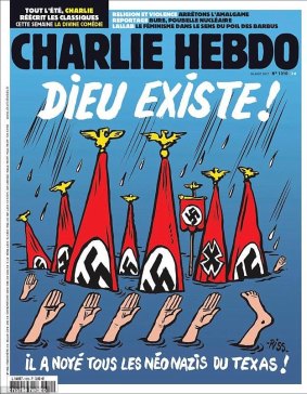 The latest cover of the provocative Charlie Hebdo magazine.