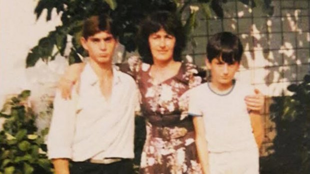 A childhood photo of Anton Zogaj (left) and his younger brother Bekim Zogaj (right, also known as Aniello Vinciguerra) with a female relative in Kosovo.