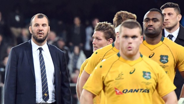 Stunning turnaround: Michael Cheika looks on after the shattering loss to New Zealand.