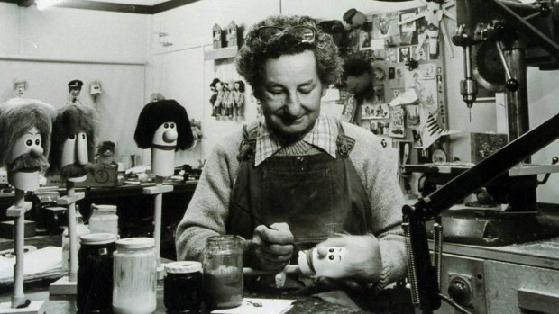 Axel Axelrad in his puppet workshop.