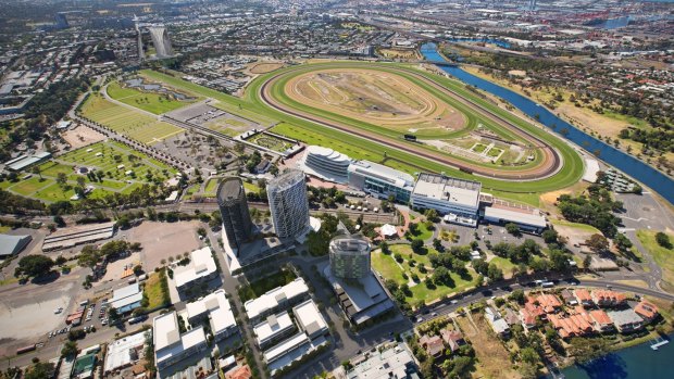 An artists impression of the  towers proposed by the VRC for Flemington Racecourse. 
