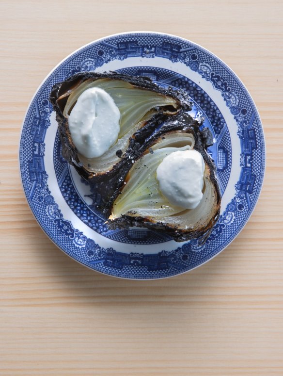 Charred onion and blue cheese. 
