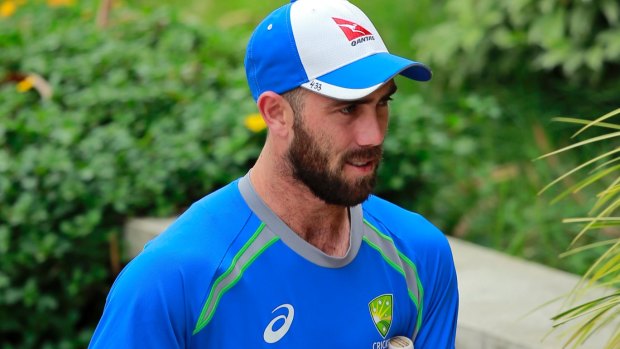 Feeling the heat: Glenn Maxwell at a practice session in Dhaka.