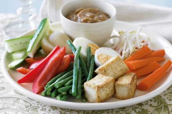 Indonesian gado gado salad.