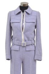 Jumpsuit style: A lilac Courrèges cotton and polyester jacket with a sleeveless jumpsuit from circa 1965. 