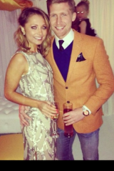 Lewis Smith and his fiancee.