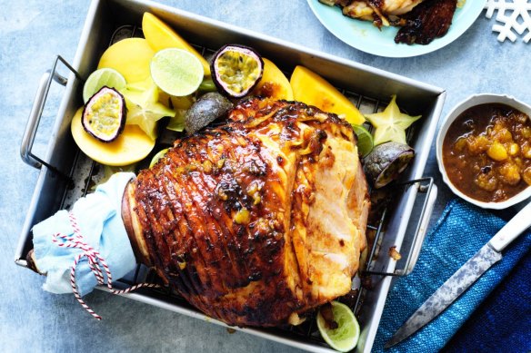 Adam Liaw's glazed ham with a tropical twist.