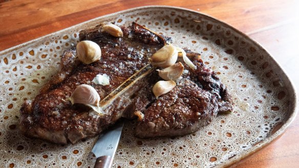 Westholme wagyu 1kg t-bone, dry-aged for 45 days.