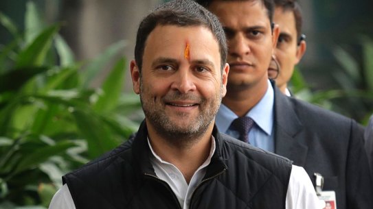 Congress party vice president Rahul Gandhi on the day he filed his nomination as Congress party president.