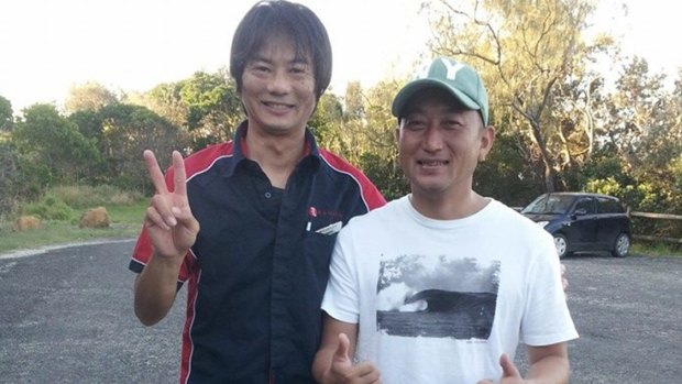Tadashi Nakahara, left, who was killed by a shark on Monday morning.