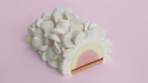 Pidapipo's cloud-like coconut and strawberry cake.