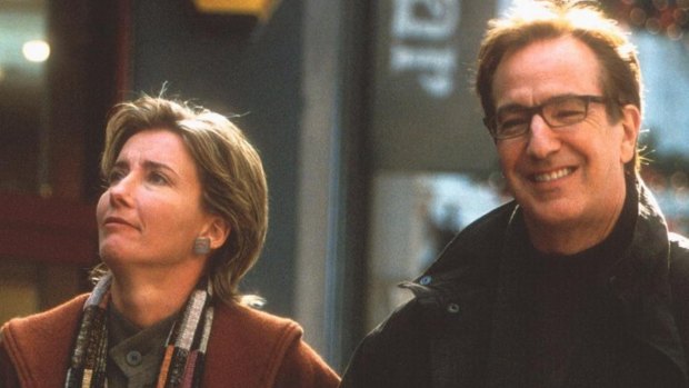 Emma Thompson and Alan Rickman in a scene from <i>Love Actually</i>.