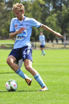 Sydney FC Youth player Alex Tilley in action.