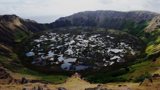 Crater Volcano Rano Kau in Easter Island.