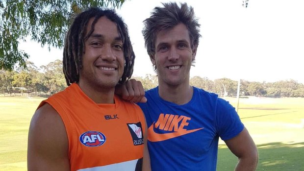 Matt de Boer (right) has re-signed with the Giants. 