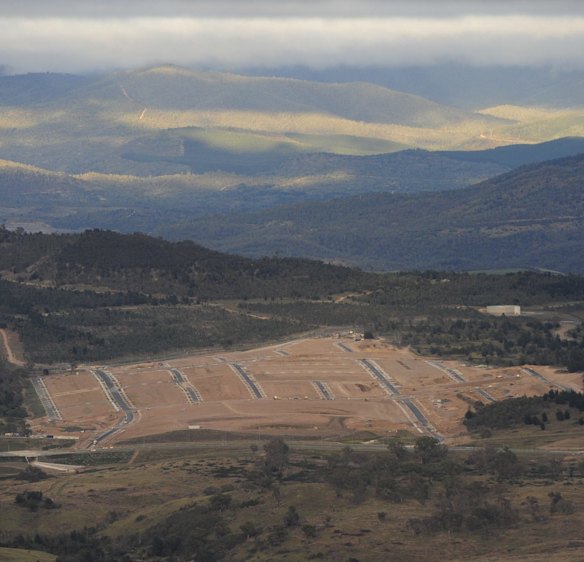 The site of Canberra's newest suburb, Denman Prospect.