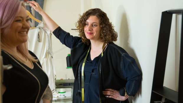 Leela Cosgrove (left) is one of the new-age bespoke clients who gets their clothes made to measure from designers such as Susan Dimasi (right).