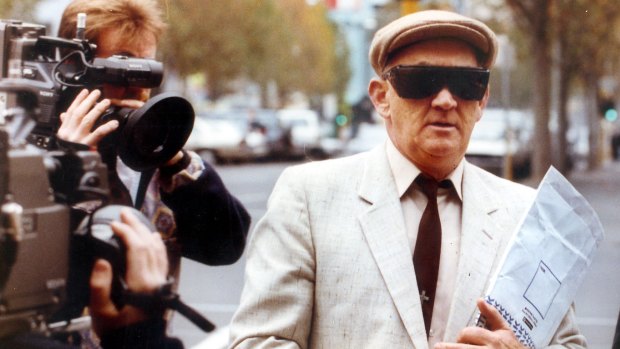 Gerald Ridsdale leaves court in 1993. 