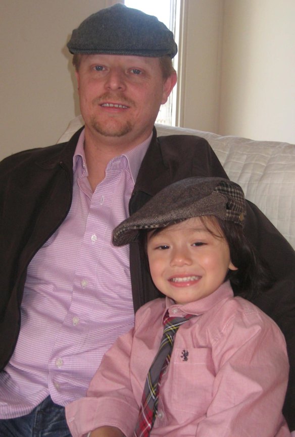 Julian Cadman with his father, Andrew.