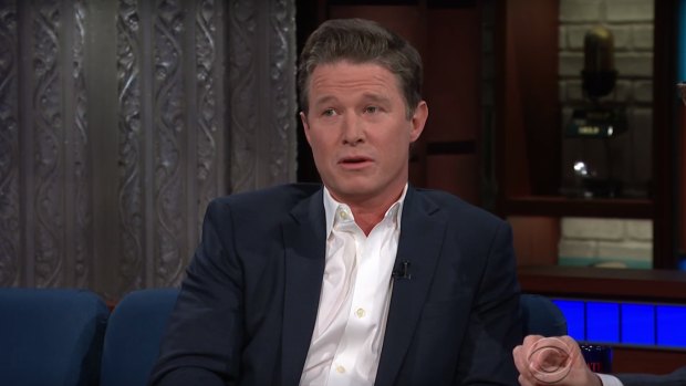 Billy Bush discusses the infamous Trump Access Hollywood tape on Colbert's late show.