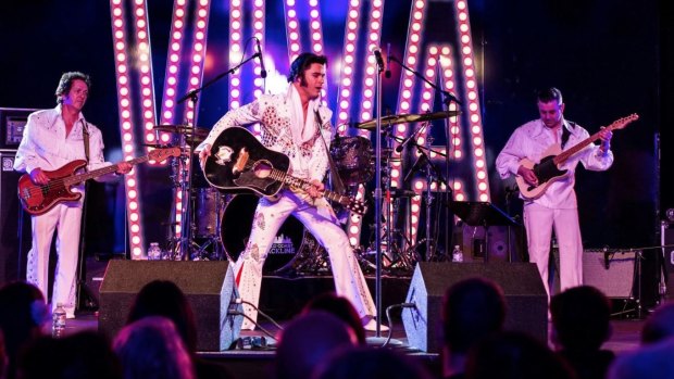 One of the many Elvis tribute acts in full swing.
