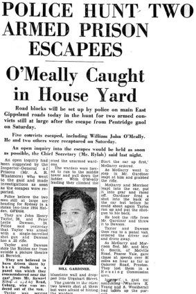 The audacious prison escape that Patrick Sheils played a key role in, from The Age, 29 August 1955.