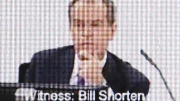 Opposition Leader Bill Shorten at the royal commission into unions in July 2015.
