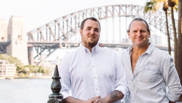 Chef Will Elliott and restaurant operator Fraser Short at Circular Quay at their new venue.