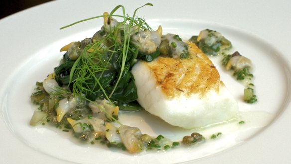 Roast turbot at Dinner by Heston Blumenthal, London.