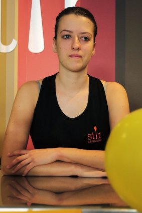 Stir Espresso cafe worker Stacey Catlin, 18, who was taught by Stephanie Scott. 