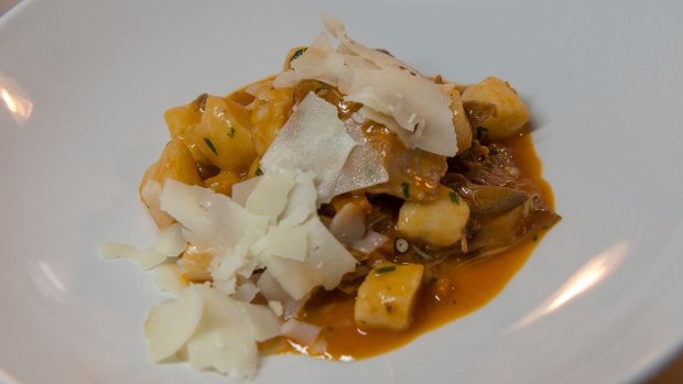 The gnocchi di patate – braised duck, porcini mushrooms and pecorino pepato dish.