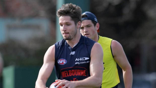 Surprise comeback: Jesse Hogan will return from a broken collarbone for Melbourne this weekend. 