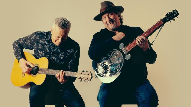Tommy Emmanuel and Jerry Douglas: Two of the most accomplished acoustic guitarists alive.