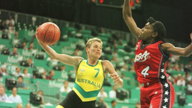 Michele Timms in action at the 1996 Atlanta Olympics.