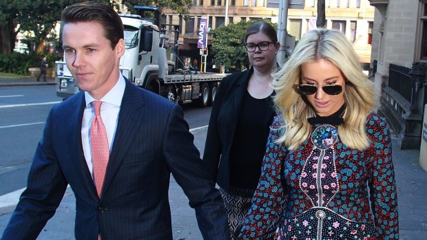Oliver Curtis and partner Roxy Jacenko during the trial.