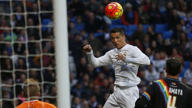 Real Madrid's Cristiano Ronaldo scored twice against Rayo Vallecano at the Bernabeu stadium on Sunday.