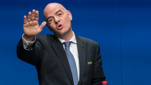 Delivering: FIFA president Gianni Infantino made it clear in his election pitch for the job that he wanted to expand the World Cup.