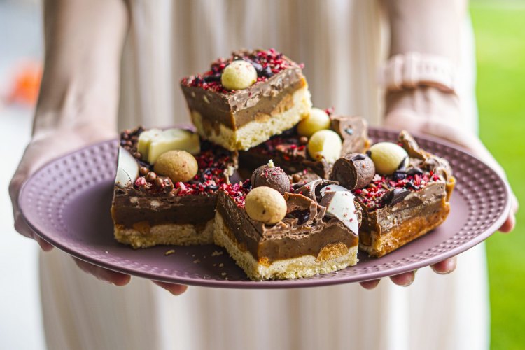 Millionaire's Easter shortbread. 