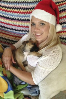 Tara Costigan with her dog Honey.