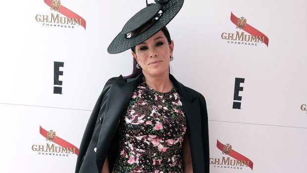 TV Personality Melissa Rivers poses at the Mumm Marquee on Melbourne Cup Day at Flemington Racecourse on November 3, 2015.