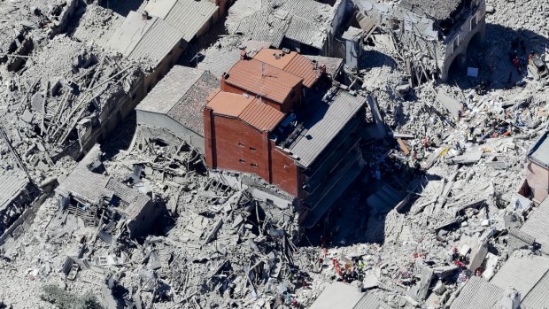 The historical part of the town of Amatrice, central Italy.