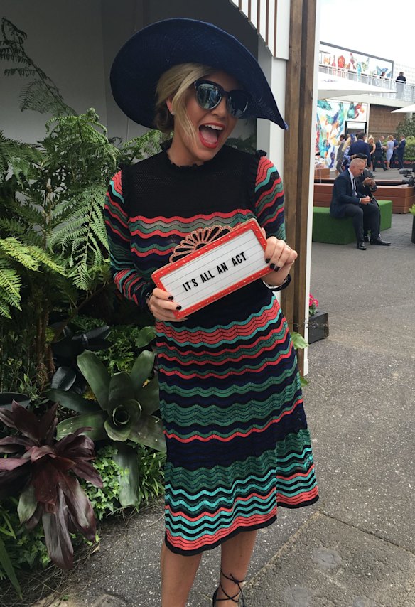 The Footy Show host Rebecca Maddern outside Emirates.
